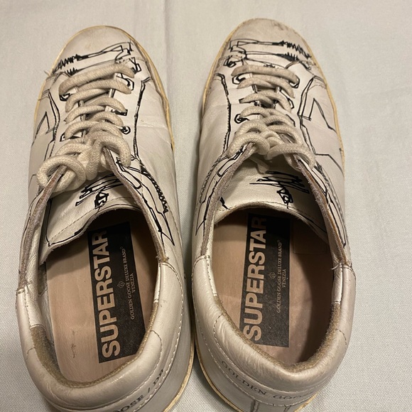Golden Goose White Graphics Print Superstar sneakers - Picture 4 of 7